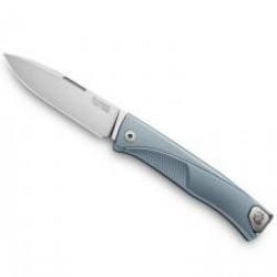 Couteau Lionsteel  THRILL lame acier M390 Bohler satiné +manche titanium bleu