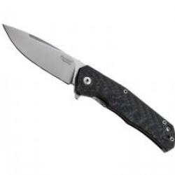 Couteau Lionsteel TRE lame acier M390 Bohler satiné +manche recto fibre de carbone