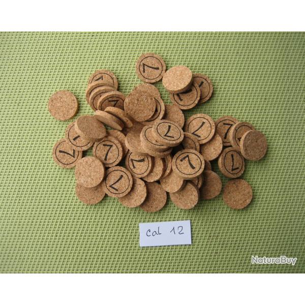 100 rondelles lige numrotes cal 12 No 7 ou neutres