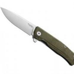 Couteau Lionsteel  MYTO lame acier M390 Bohler satiné +manche recto micarta vert