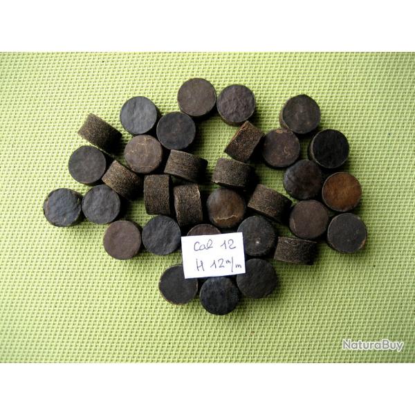 100 bourres feutre gris de 1r qualit cal 12 paisseur 12 mm (bien lire  l'annonce)