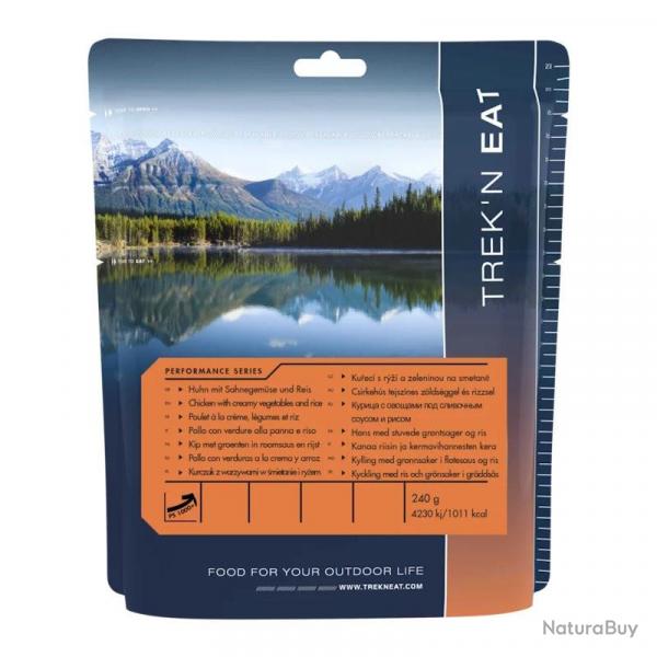 Repas lyophilisé Trek'n Eat Poulet à la crème, riz et légumes PERFORMANCE