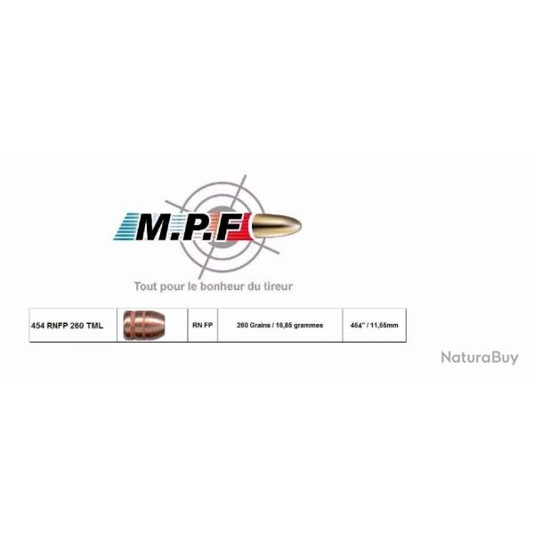 Ogives MPF Cuivres 455 Webley RNFP 255 Gr TMJE  454 par 250 en port gratuit