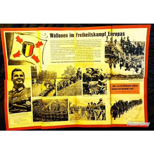 AFFICHE / DEGRELLE / LEGION WALLONE / 86 x 61 cm