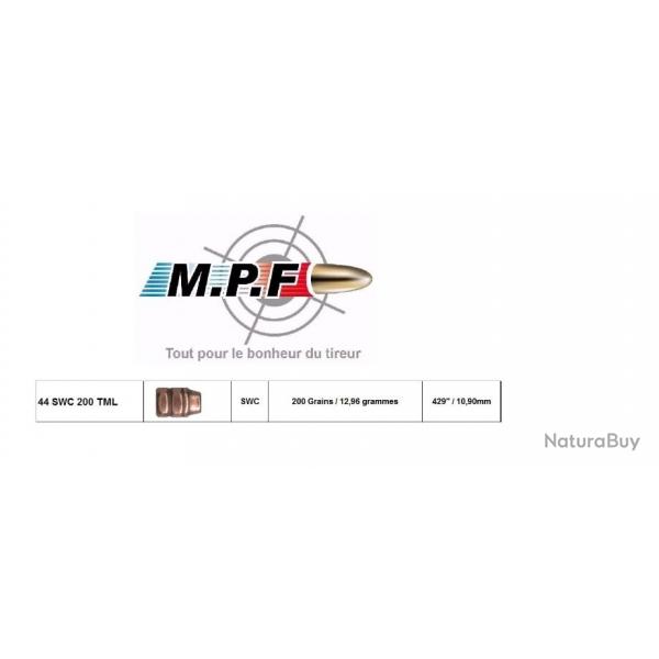 Ogives MPF Cuivres 44 SWC 200 Gr TMJE  429 par 500 e"n port gratuit