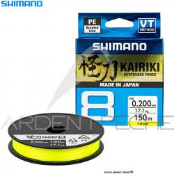 Tresse SHIMANO Kairiki SX8 Jaune 150m Ø 0.20mm