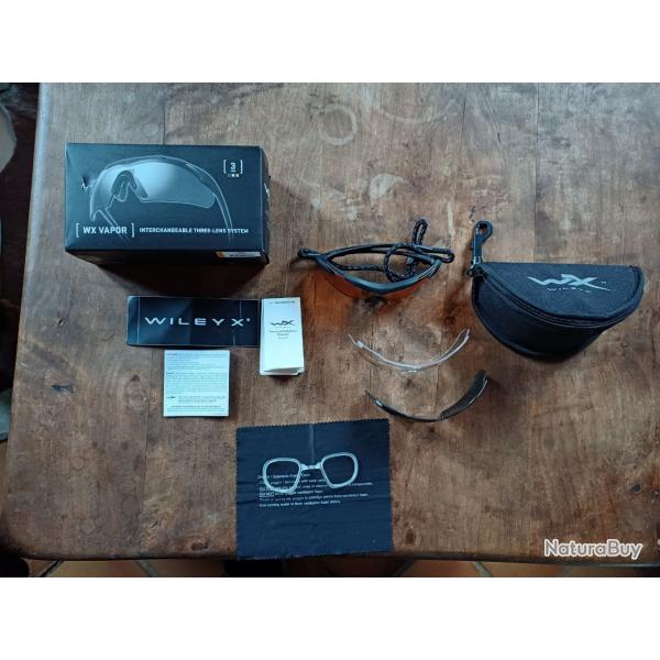 Lunettes balistiques VAPOR 3 verres WILEY X + Adaptateur vue