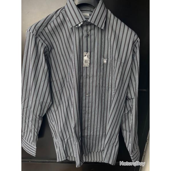 chemise BO bleu et noire  taille M homme neuf dstockage chasse enchre