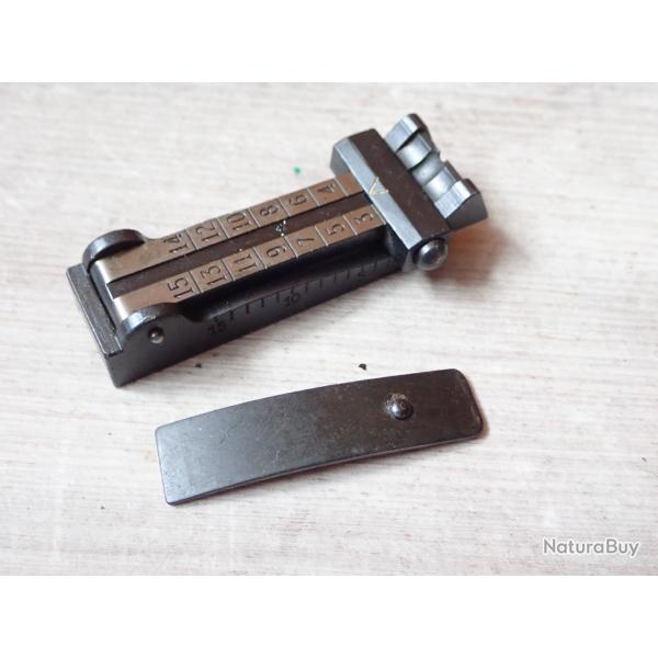 Hausse + support + ressort pour fusil Suisse Mdle K11 Rubin Schmidt. Planchette gradue