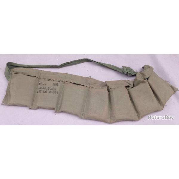 Bandouliere 7 poches US  d'origine pour 7 chargeurs 20 coups M16 ou 14 clips + cartons VIETNAM WAR