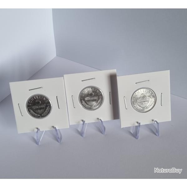De Qualit: Lot 3 X 5 Schilling Argent 1960 - 1962 - 1965 , Autriche , sterreich