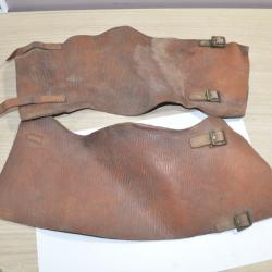 Paire de guêtre Anglais WW1 Canadienne 14/18    Cuir Militaire équipement (24)