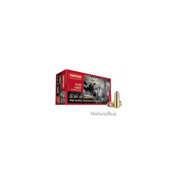 Boite de munition Norma 115GR 9X19 x50 POUR ARME ANCIENNE