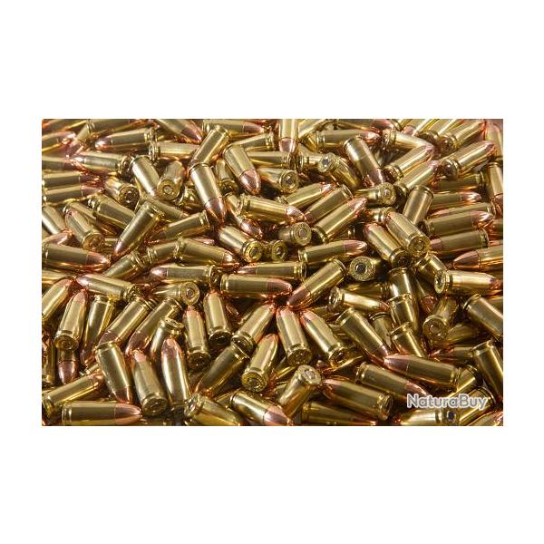 Boite de 1000 munitions 9x19 124 gr FMJ  Marques selon arrivage