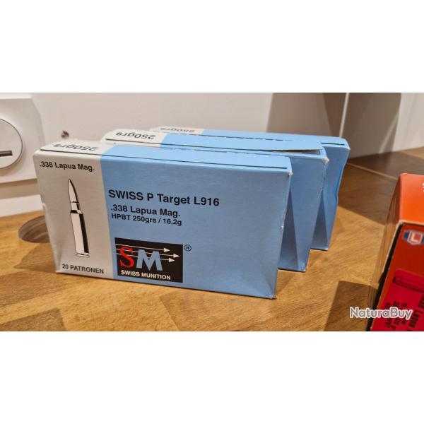 Munitions swiss P target 338LM 250gr
