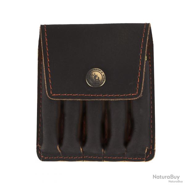 tui pour munitions rayes - TOURBON - cuir noir - LIVRAISON GRATUITE