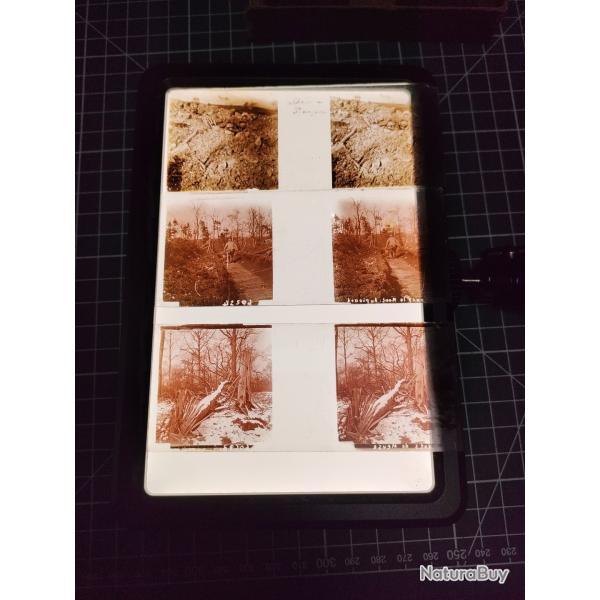 14/18 APPAREIL STEREOSCOPIQUE AVEC 13 PLAQUES DE VERRE WW1