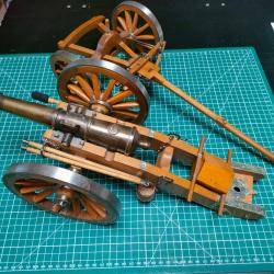 CANON GRIBEAUVAL 1ER EMPIRE MAQUETTE BOIS ET LAITON