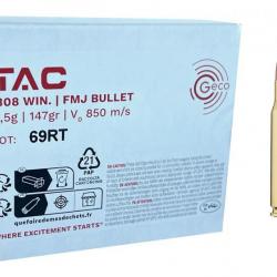 GECO cal.308 Win FMJ TAC 147 grains - 9.5 grammes 5 boites ( 100 munitions )