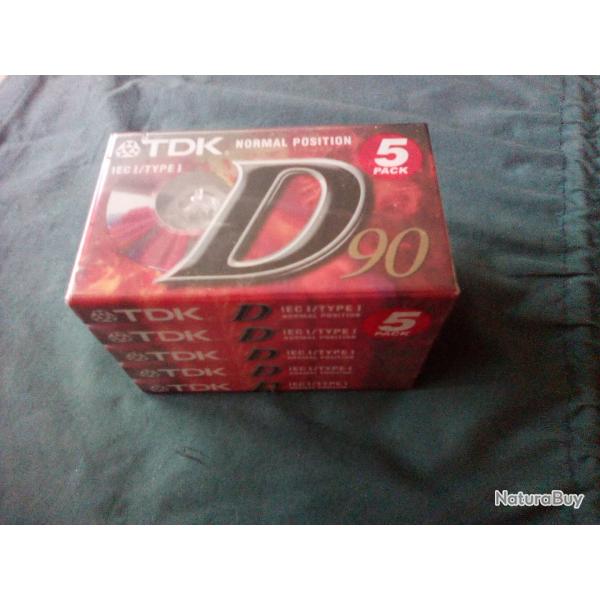 K7 CASSETTES AUDIO TDK PACK DE 5