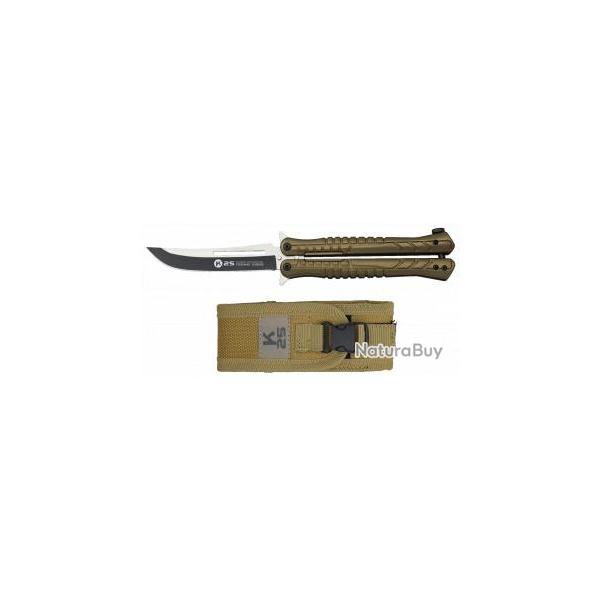 Couteau papillon K25 coyote-Lame 10 cm