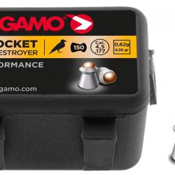Plombs 4.5 mm Rocket tete Acier Cuivré - GAMO - Boite de 150