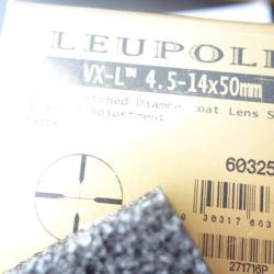 LUNETTE LEUPOLD VXL  NON LUMINEUSE  4.5-14X50  NEUVE AVEC RAYURES SUR LE TUBE CORP 25.4 MM