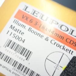 LUNETTE LEUPOLD VX6  LUMINEUSE  3-18X44  NEUVE TUBE CORP 30 MM AVEC REGLAGE PARALLAXE