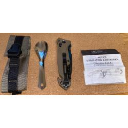 Couteau CAC tatoo TB Outdoor - règlementaire armée française couverts de camping