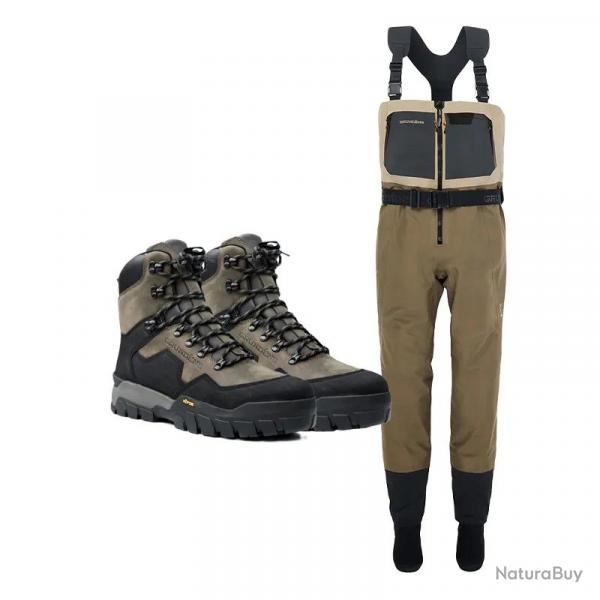 Pack waders GRUNDEN'S Boundary Zip + chaussures Bankside L (9-11)