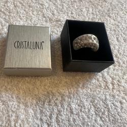 Bague cristaluna diva cristal acrylique blanc swarovski neuf 10 356 00