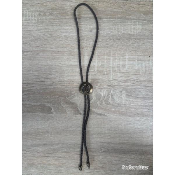 bolo de collection vintage motif sanglier dor cuir synthtique destockage chasse enchere