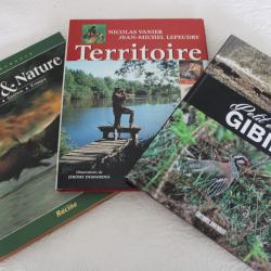 Lot 3 livres chasse, nature, territoire, gestion petit et grand gibier