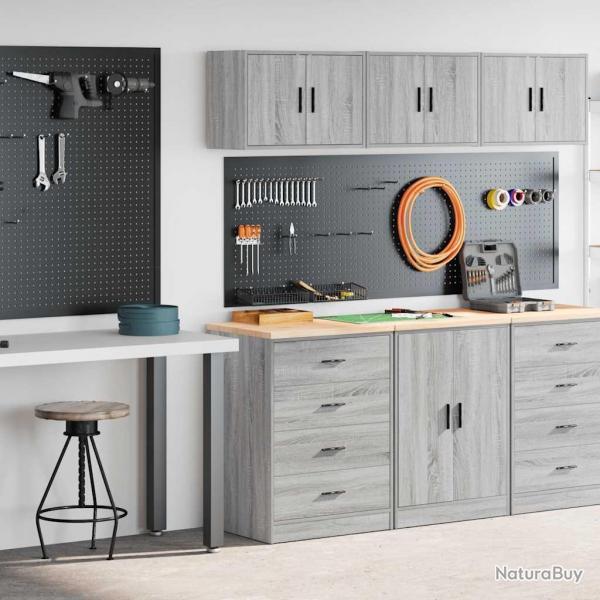 Armoires de garage 2 pcs sonoma gris bois d'ingnierie alsavelo