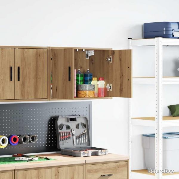 Armoire murale de garage chne artisanal bois d'ingnierie alsavelo