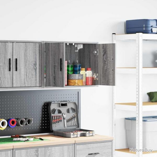 Armoire murale de garage sonoma gris bois d'ingnierie alsavelo