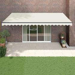 Auvent rétractable crème 5x3 m tissu et aluminium