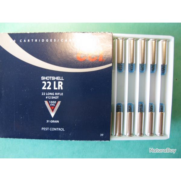 Box de 20 cartouches 22 LR grenaille pour petits nuisible ou serpents CCI neuves