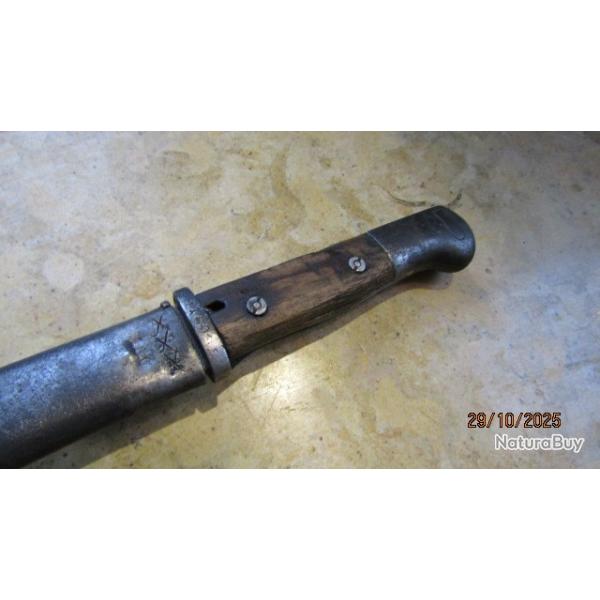baionnette fusil mauser G98  ww1 première guerre mod 1914 1° type monomatricule  160 + ww1  F.P.