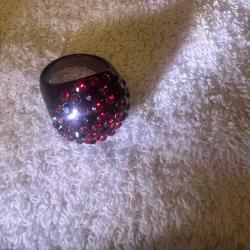 bague cristaluna princesse acrylique noir swarovski jacinthe neuf 101 501 n1