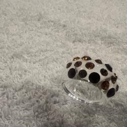 Bague cristaluna veretta acrylique transparent swarovski dorado Light et colorado topaz 101 202
