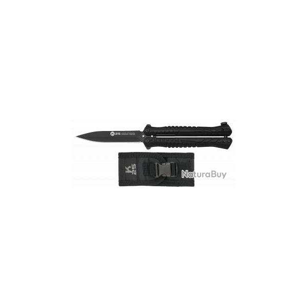 Couteau papillon noir K25. Lame 10 cm