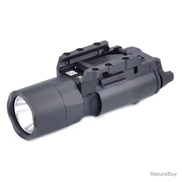 Lampe Tactique LED X300U Type Surefire - Stroboscope, Mtal, Rail 20mm - Pistolet Airsoft/Chasse