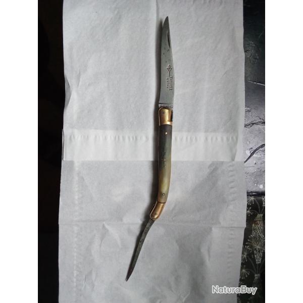 Trs Ancien LAGUIOLE EXTRA G.DAVID Manche en Corne , Aiguiseur