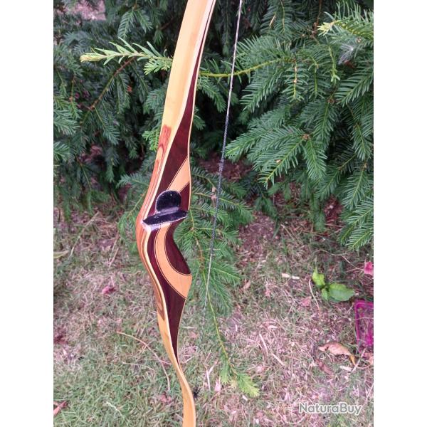 vend trs bel arc bois "recurve" idal parcours 3D, 62 pouces 45 livres