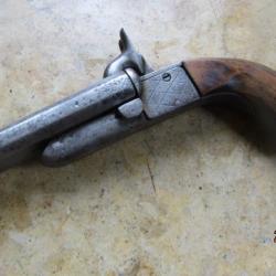 pistolet 2 coups 380 système type Lefaucheux   broche  22cm