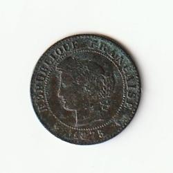 PIECE DE MONNAIE FRANCE 1 CENTIME CERES 1875 K