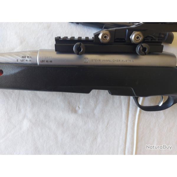 Steyr mannlicher ( pro Hunter) culasse  verrou. Canon inox 51cm Cal 308w. Parfait tat.SANS LUNETTE