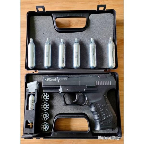 WALTHER Modle CP99 CO2 cal 4,5mm / .177 avec 4 chargeurs.