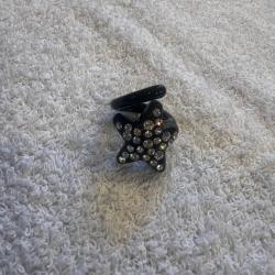 Bague cristaluna asteria acrylique noir swarovski crystal neuf 101 221 00